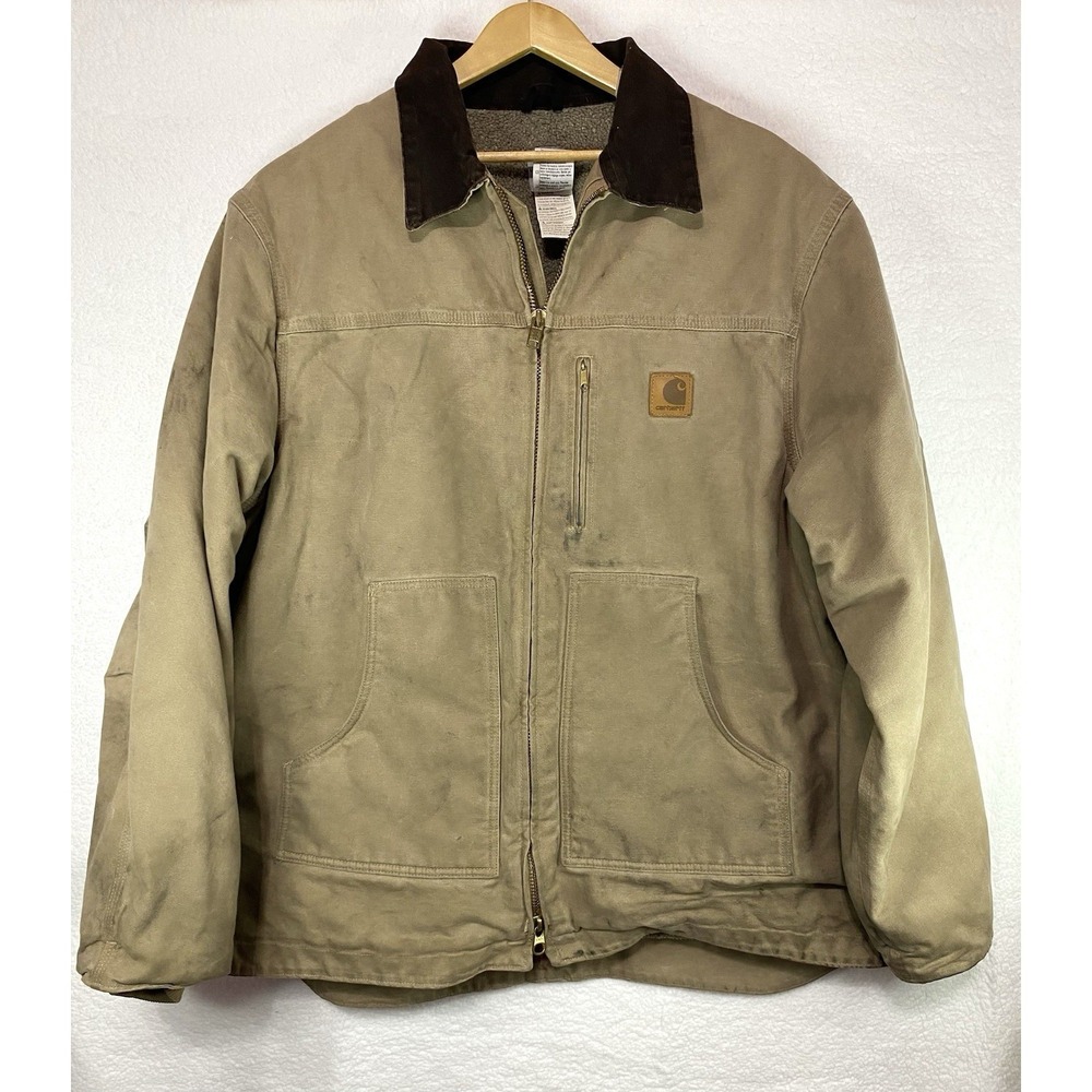 Carhartt C61 SDL Sandstone Ridge Coat Sherpa Lined Jacket Saddle Mens 2XL Tall
